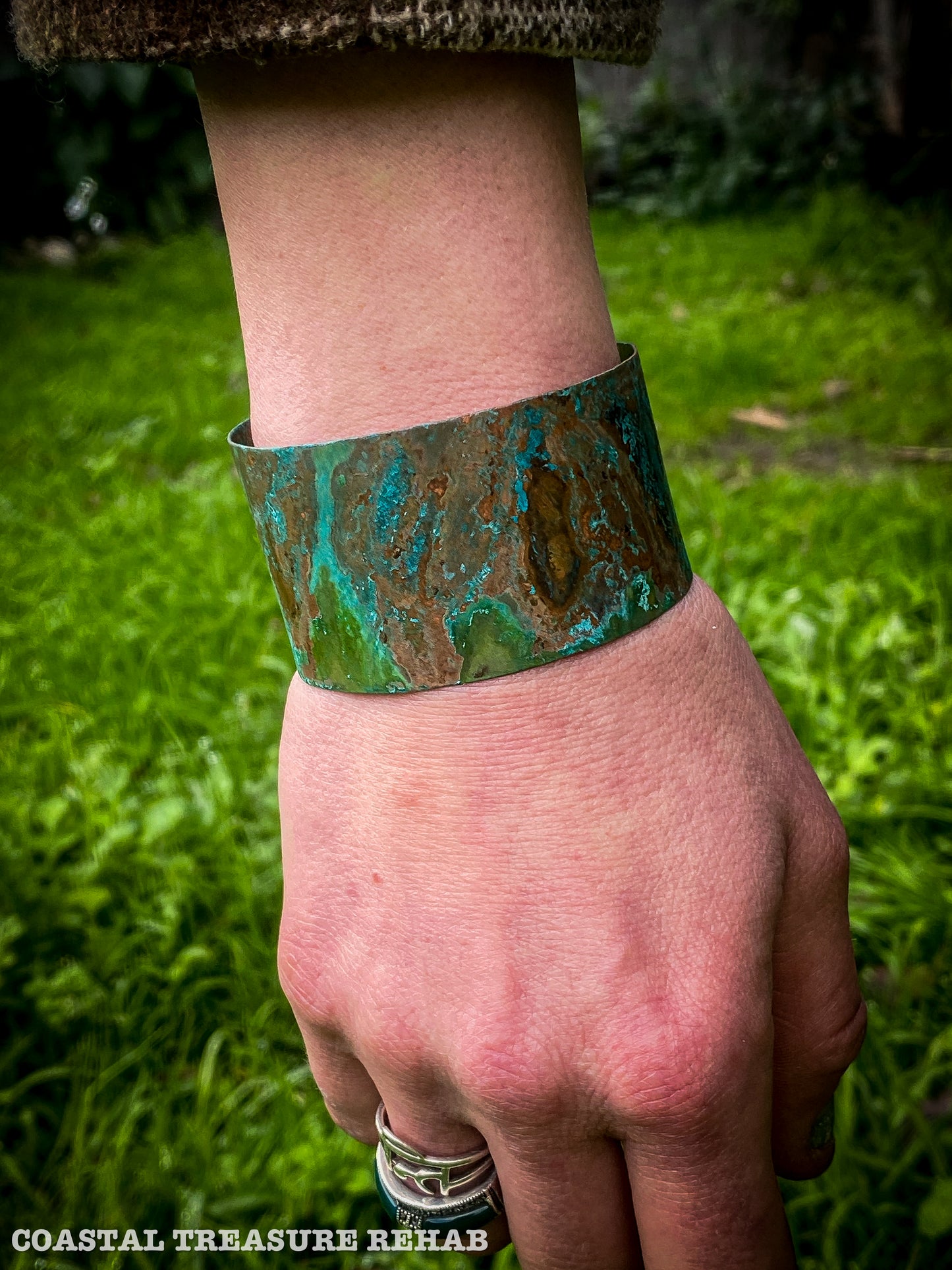 HAND-FORGED COPPER PATINA CUFF