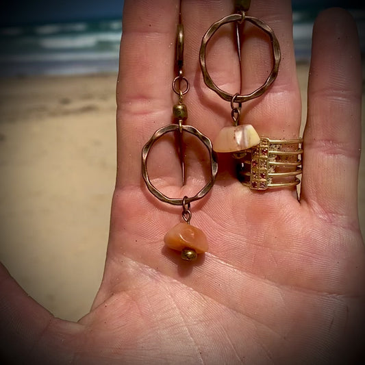 Carnelian, Bronze & Copper - Boho earrings